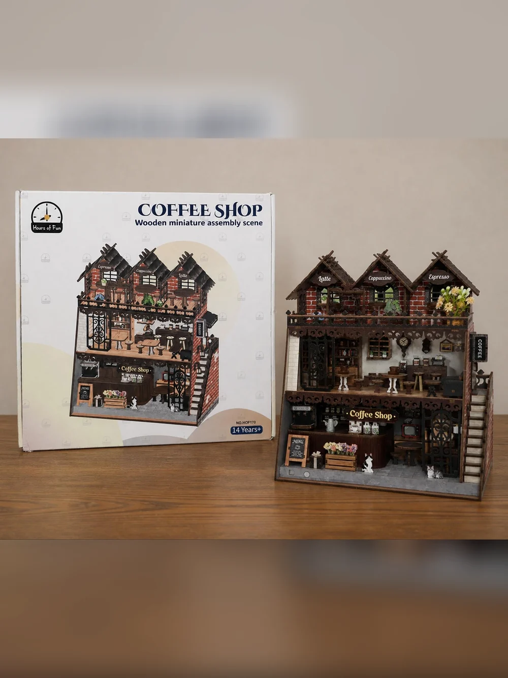 Wooden Modular Coffee Shop DIY Model